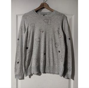 Oliver Bonas | Women's Printed Sweater In Grey